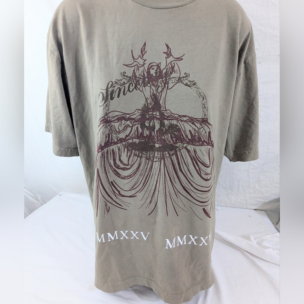 Lady Gaga Opera Haus T-Shirt Beige Mayhem Ball 2025 Merch Double Sided XL